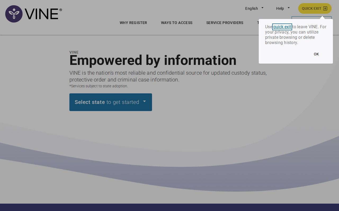 Lawrence County VINELink inmate check search interface